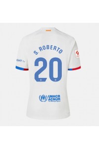 Barcelona Sergi Roberto #20 Jalkapallovaatteet Naisten Vieraspaita 2023-24 Lyhythihainen